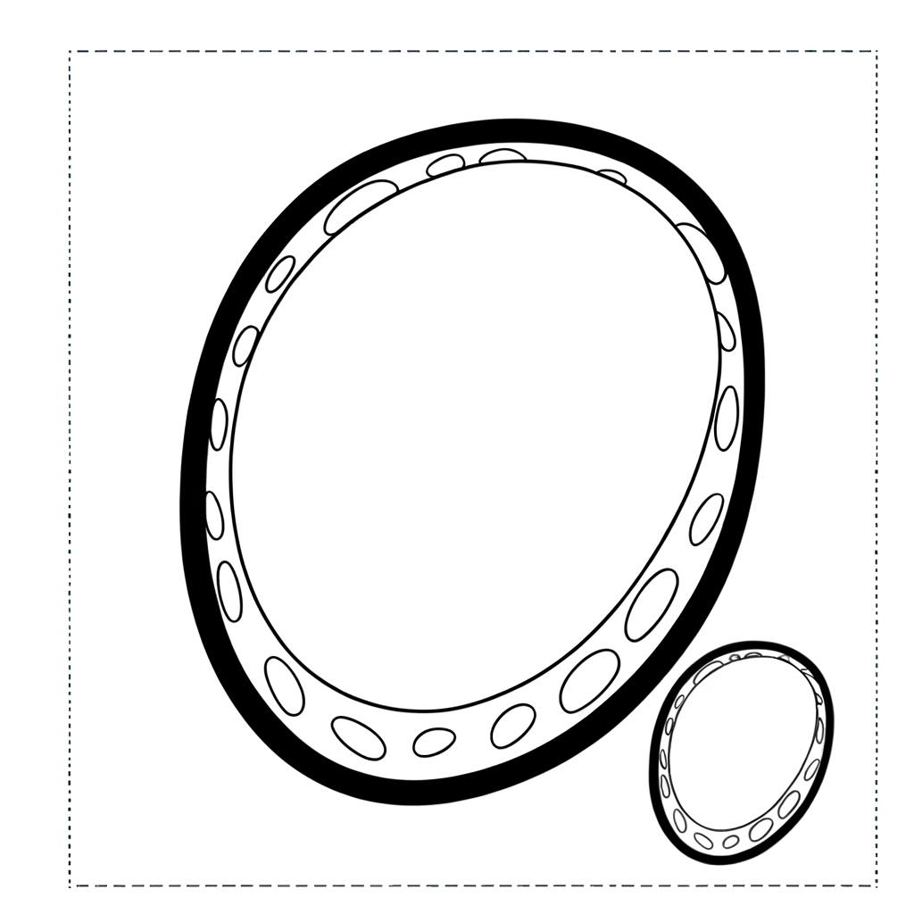 Simple oval egg shape outline coloring page for children