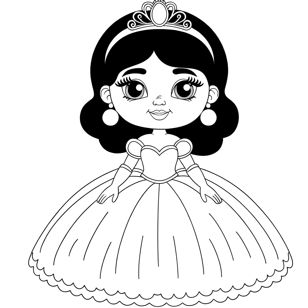 Beautiful princess in a ball gown with a tiara