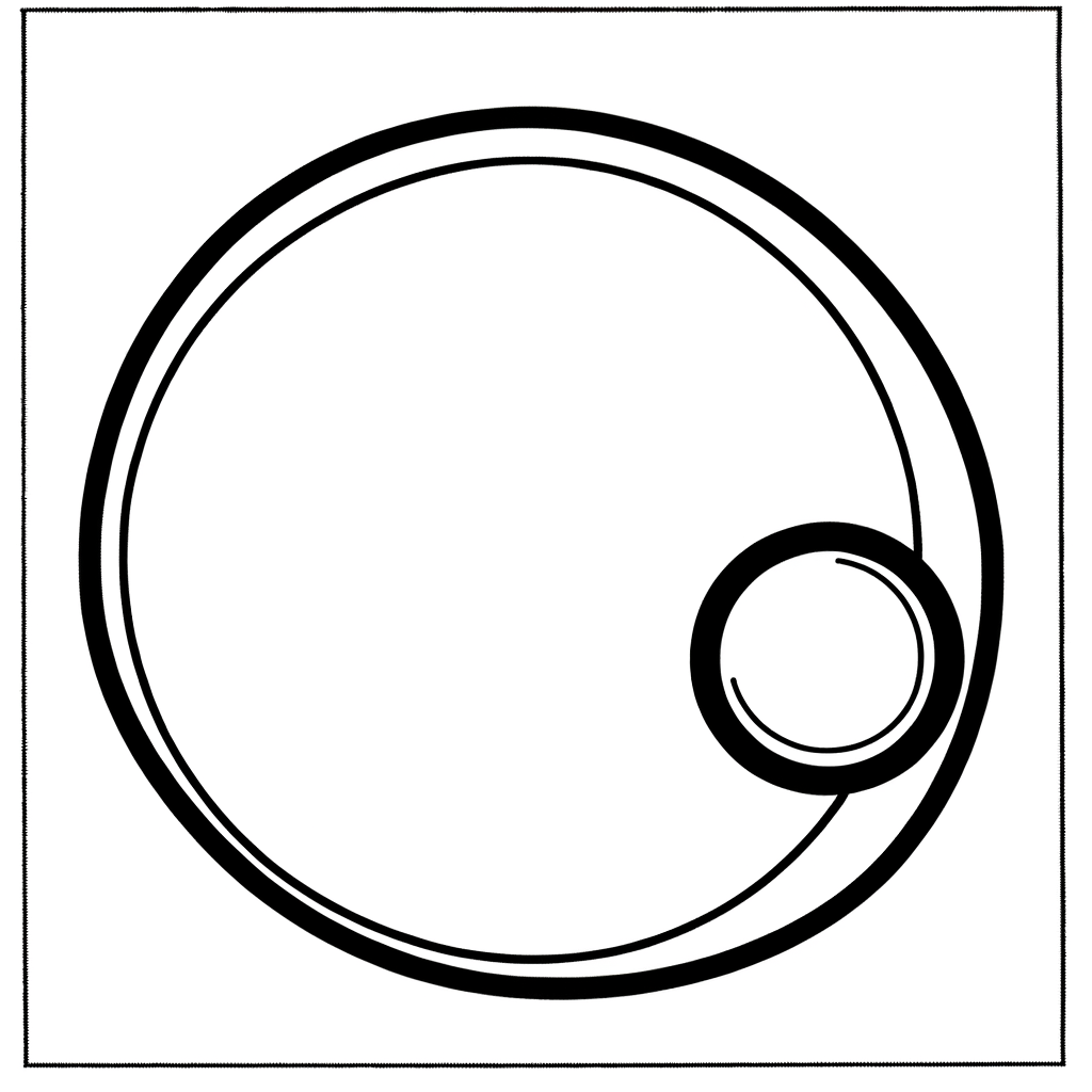 Coloring page with big and small circles arranged together in different sizes