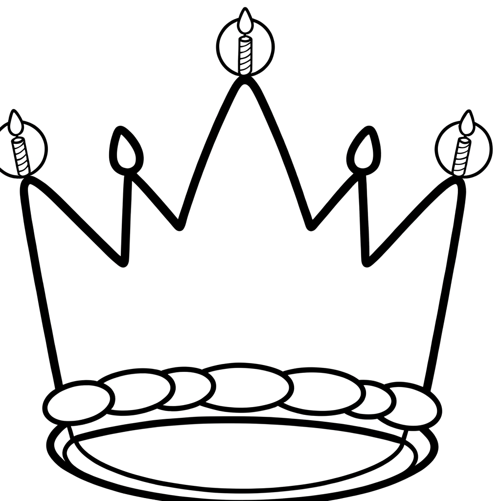 Coloring page of a birthday crown for a king or queen