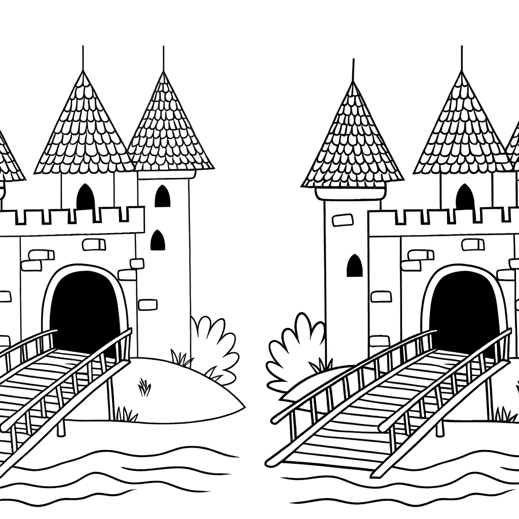 castle drawbridge entrance coloring page