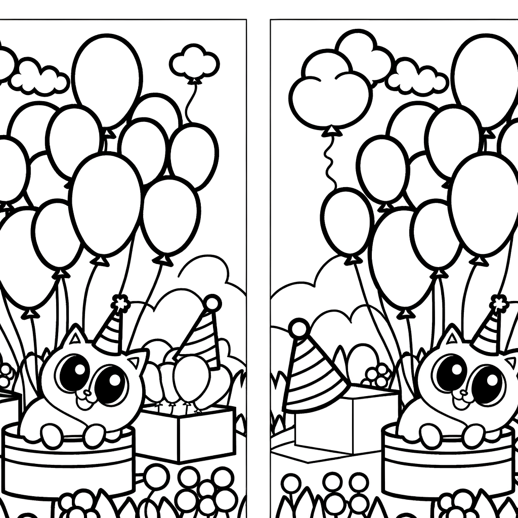 colorful birthday balloons coloring page