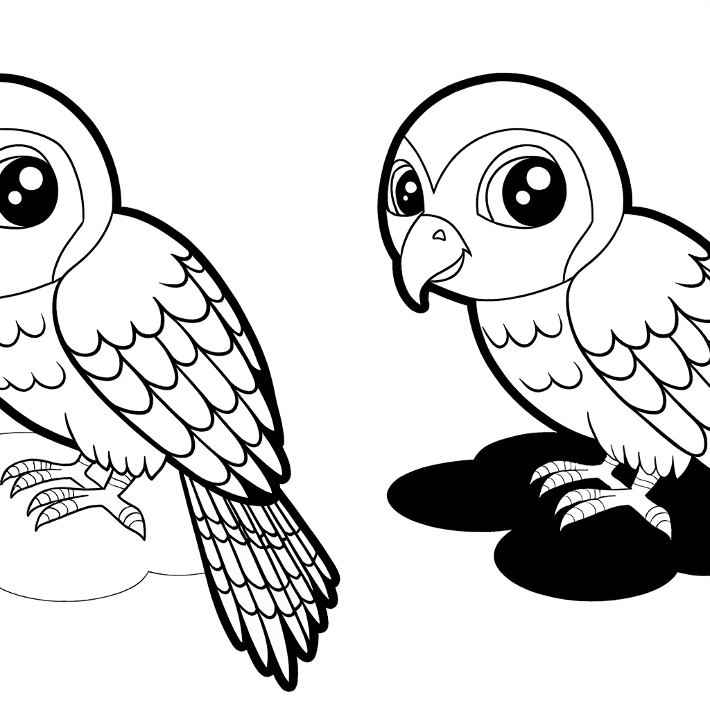 Falcon in a dynamic hunting pose coloring page