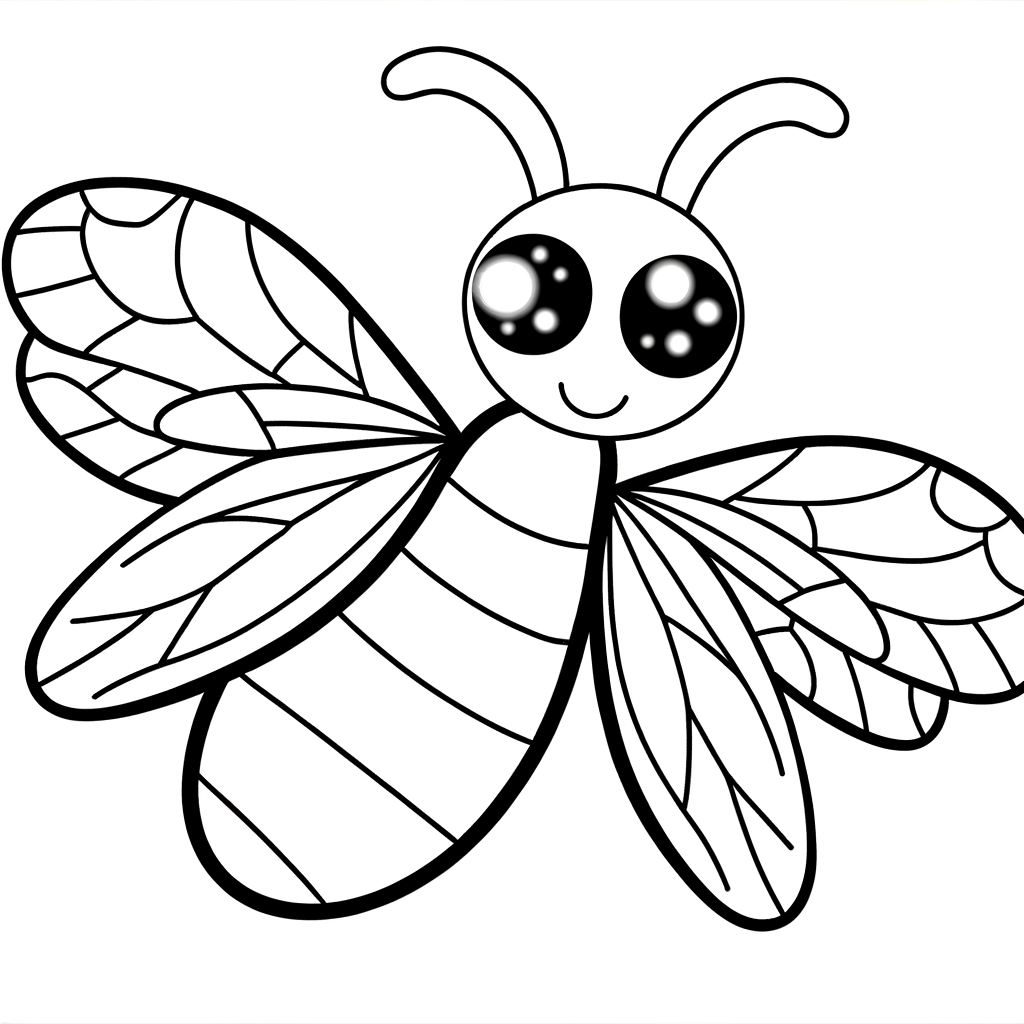firefly glowing at night coloring page