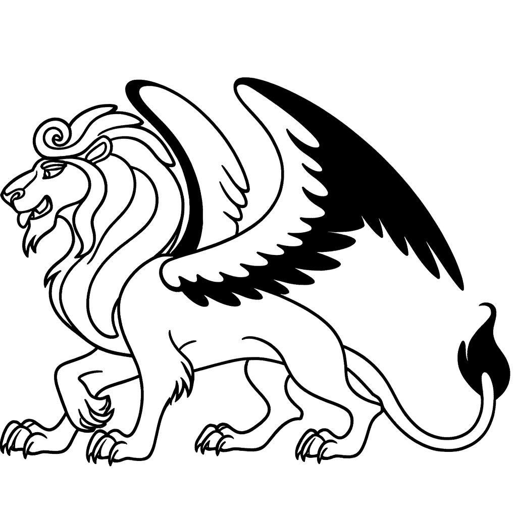 Griffin Eagle Lion Hybrid Coloring Page - Fantasy Creature