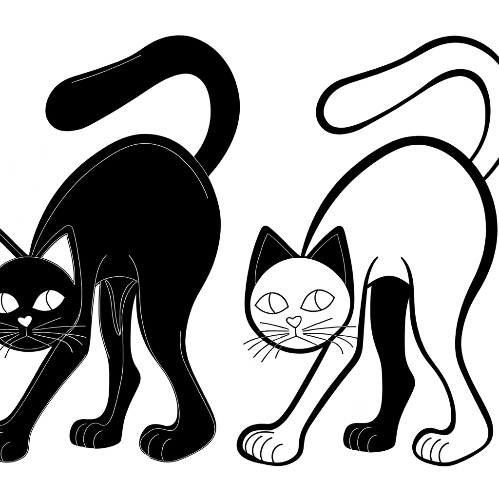 Halloween black cat with arched back coloring page