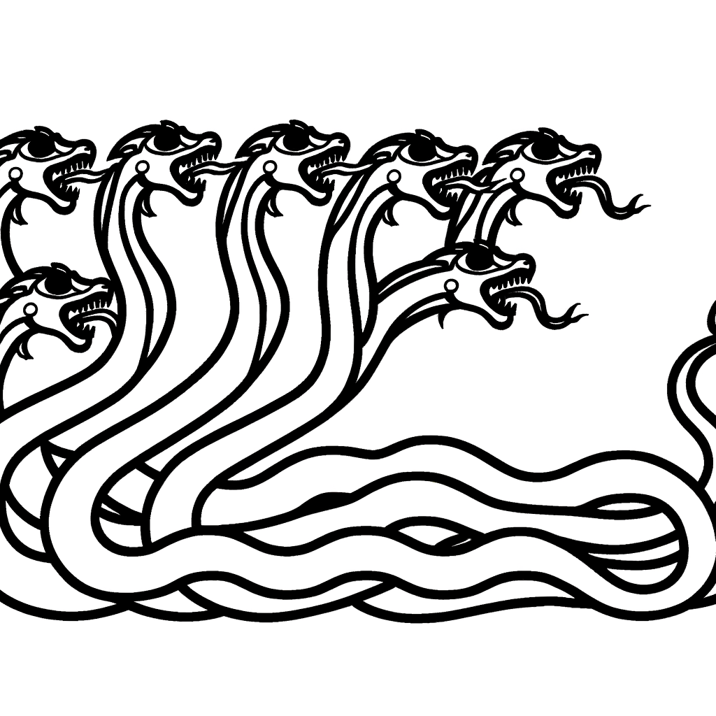 hydra many headed serpent coloring page