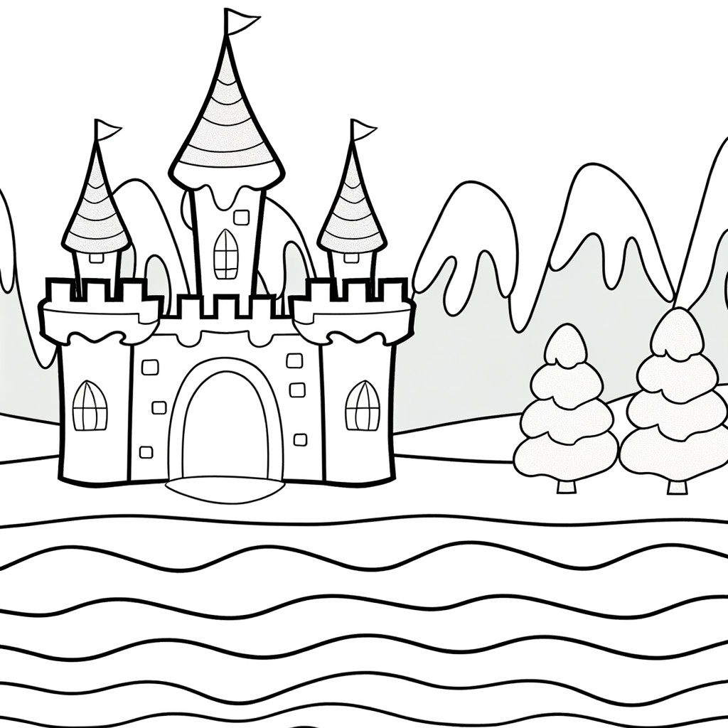Ice Castle Frozen Kingdom coloring page