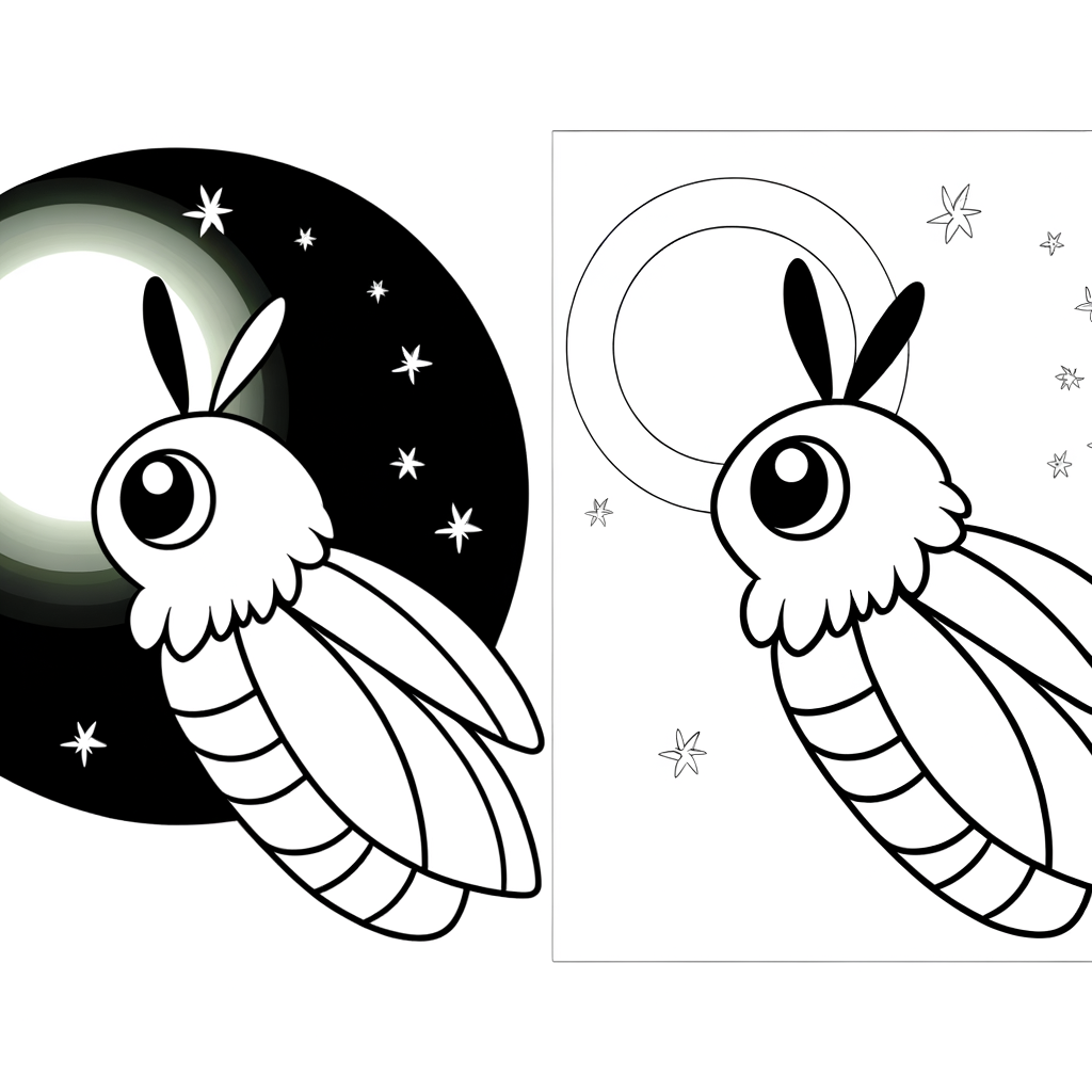 Moth flying towards bright moonlight sky