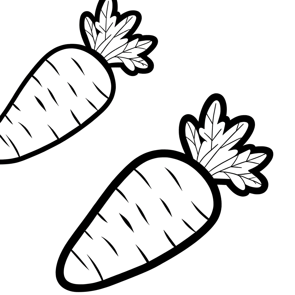 orange carrot vegetable coloring page