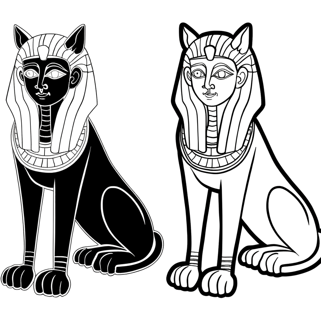 Sphinx Riddle Guardian Coloring Page