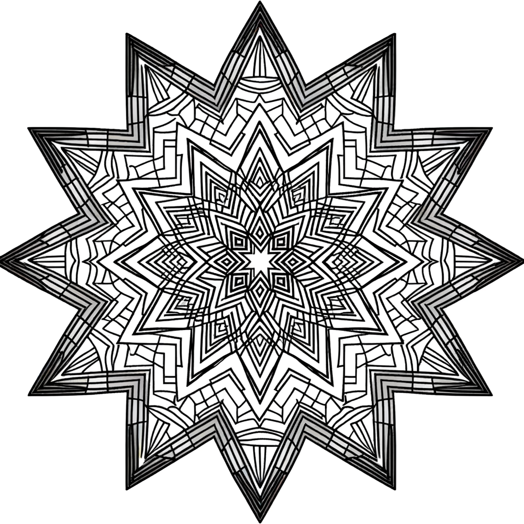 star shaped mandala design coloring page