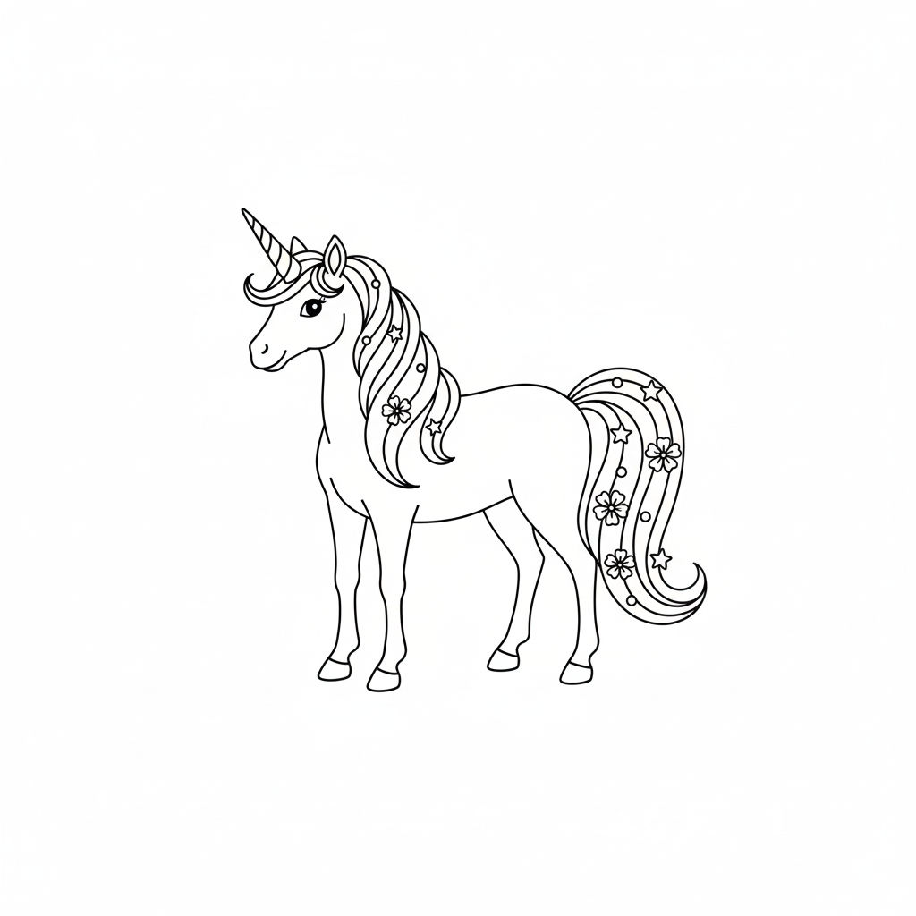 Magical Star-Gazing Unicorn coloring page