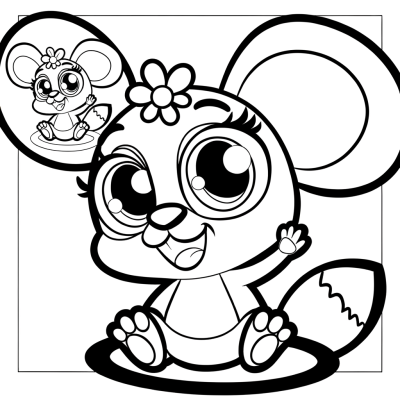 Cartoon baby animals celebrating spring together coloring page with cute animal characters in a festive spring scene