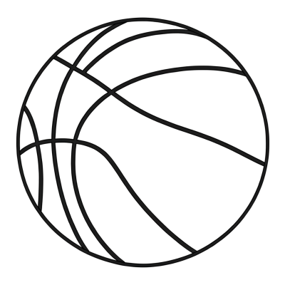 Cartoon basketball coloring page with detailed texture lines and bumpy surface pattern