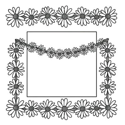 Daisy chain flower crown coloring page with interconnected daisies forming a circular crown pattern