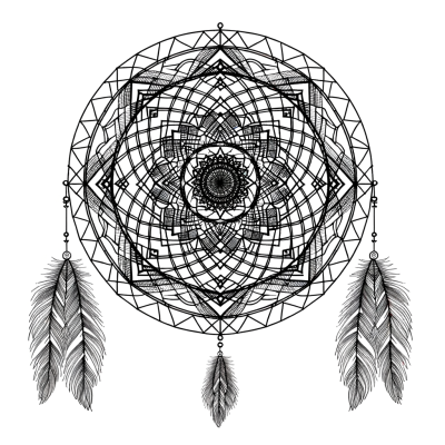 Dreamcatcher mandala design coloring page