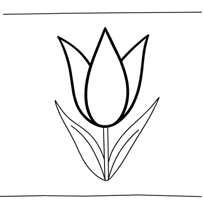 Coloring page of a lily tulip flower with pointed petals