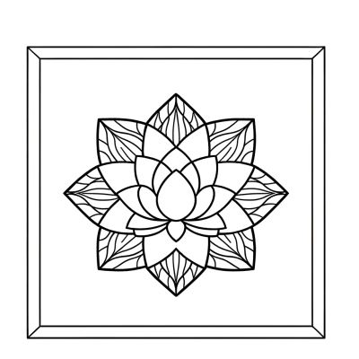 Lotus flower mandala with layered petals coloring page
