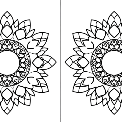 Heart mandala coloring page with heart shapes arranged in circular pattern