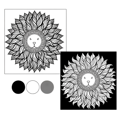 Lion mane mandala coloring page with circular patterns and intricate details