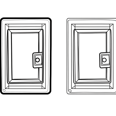 Simple rectangle door shape coloring page outline for kids