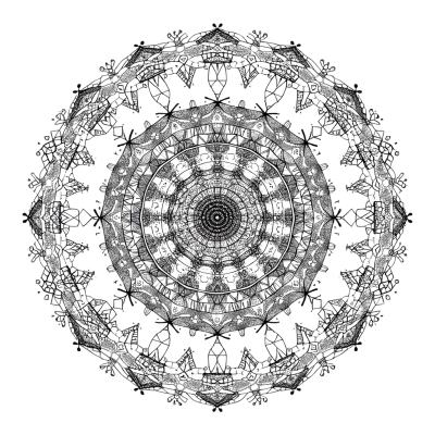 Tree of Life mandala coloring page showing detailed roots, trunk, and branches in circular pattern