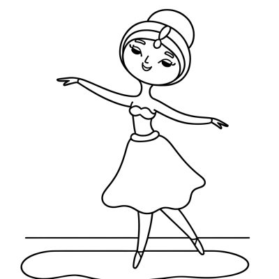 ballerina dancing on stage coloring page