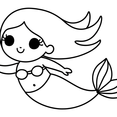 A beautiful mermaid swimming underwater with sea creatures