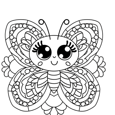 butterfly mandala symmetrical design coloring page