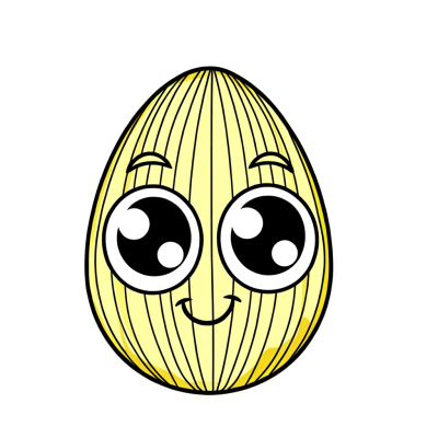Cartoon golden Easter egg coloring page with thick black outlines on white background