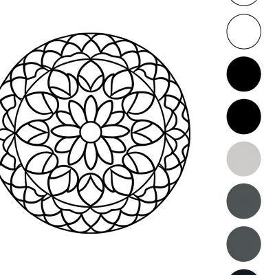 Circular mandala with intricate flower petals pattern