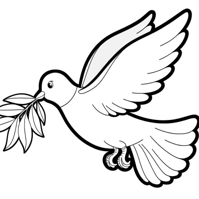 Dove carrying olive branch coloring page