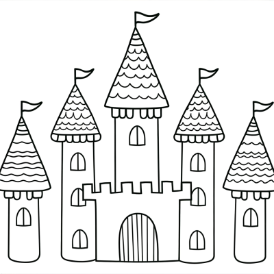 Fairy Tale Castle Towers Coloring Page