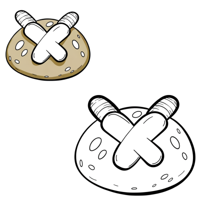 Coloring page of hot cross buns fresh from oven with cross markings