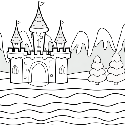 Ice Castle Frozen Kingdom coloring page