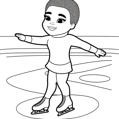 Ice Skating Figure Skater Coloring Page depicting a skater in motion.