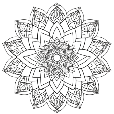 lotus flower mandala pattern coloring page