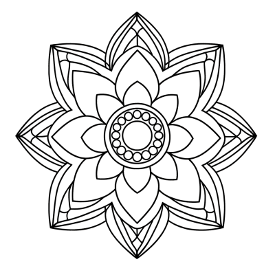 Lotus Flower Mandala Pattern for Coloring