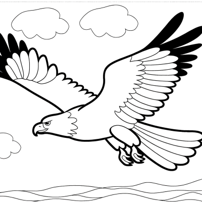 majestic eagle soaring through the sky coloring page