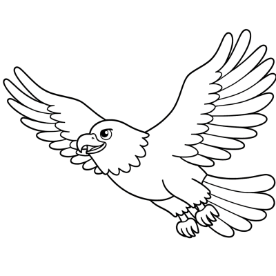 Majestic eagle soaring through the sky coloring page