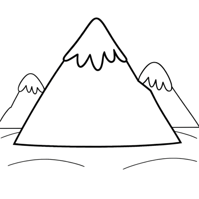 Snow Capped Mountain Peak Coloring Page