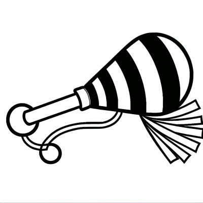party blower and noisemaker coloring page