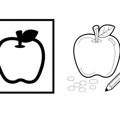 red apple fruit coloring page