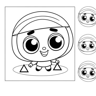 Educational coloring page showing various geometric shapes like circles, squares, and triangles arranged for sorting activities