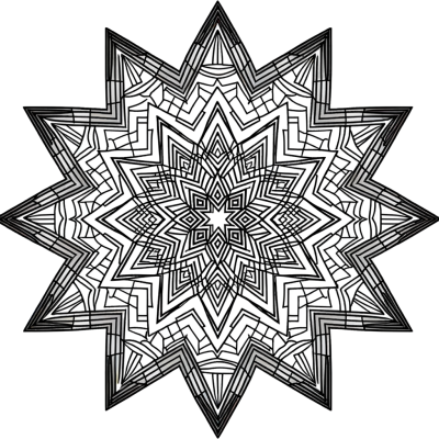 star shaped mandala design coloring page