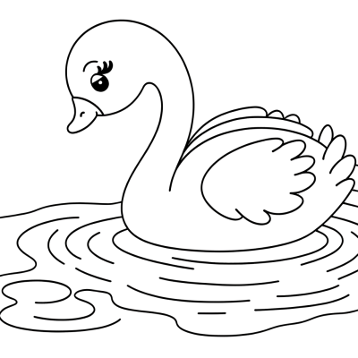 A swan swimming gracefully on a calm lake