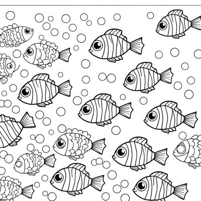 swimming fish coloring page