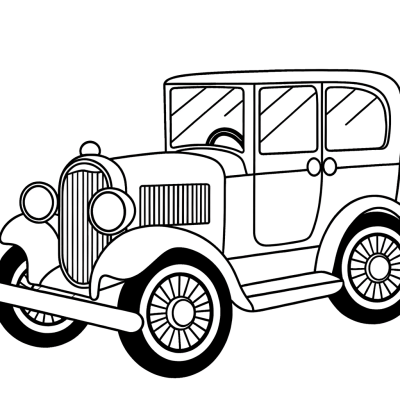vintage classic car coloring page