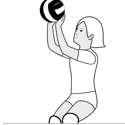 Volleyball player spiking coloring page for kids